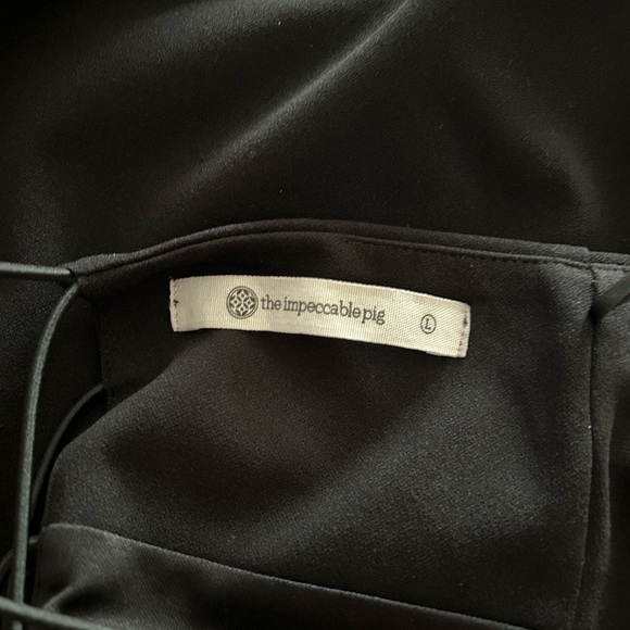 Impeccable Pig Black Cocktail Dress. Spaghetti Strap Shoulders with Strap Back - Picture 5 of 5